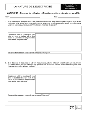 ANNEXE 23 : Exercice de rflexion Circuits en srie et circuits en parallle