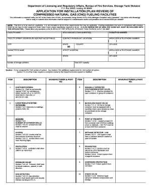 APPLICATION FOR INSTALLATION (PLAN REVIEW) OF