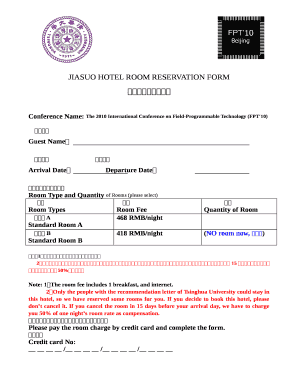 JIASUO HOTEL ROOM RESERVATION FORM