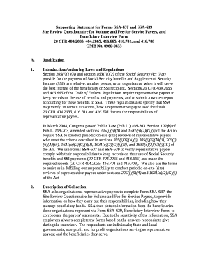 Supporting Statement for Forms SSA-637 and SSA-639