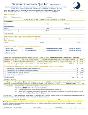 PLEASE COMPLETE ANY TICK BOXES, FILL OUT ANY BOXES IN CLEAR CAPITAL LETTERS AND SUBMIT FORM ONLINE OR PRINT OUT AND POST TO PO BOX BELOW