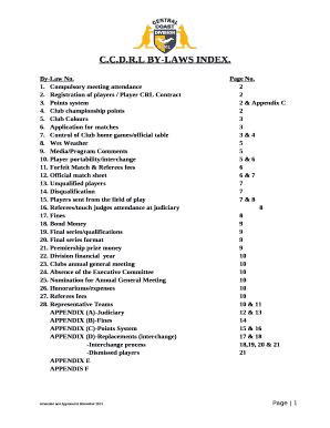 L BY-LAWS INDEX