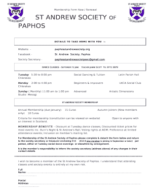 ST ANDREW SOCIETY of PAPHOS