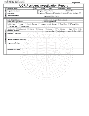 UCR Accident Investigation Report