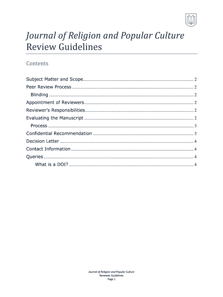 Fillable Online Review Guidelines Fax Email Print pdfFiller