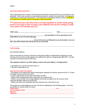 Social Networking Consent form