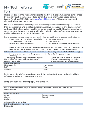 My Tech referral form