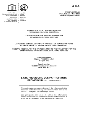 SAFEGUARDING OF THE INTANGIBLE CULTURAL HERITAGE