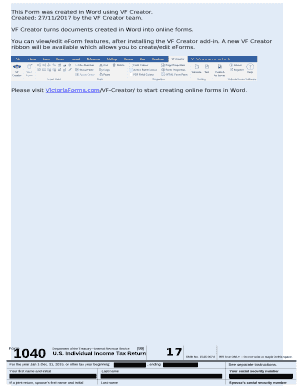 This Form was created in Word using VF Creator