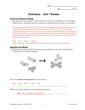 Unit Chemical Reactions Balancing Equations Worksheet 2 Answer Key
