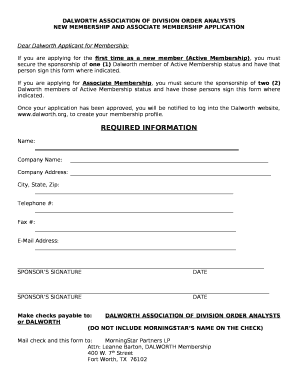 NEW MEMBERSHIP AND ASSOCIATE MEMBERSHIP APPLICATION