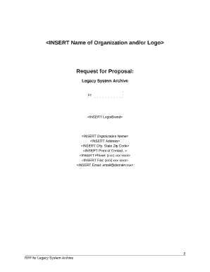 Request for Proposal (RFP) for Legacy System Archive