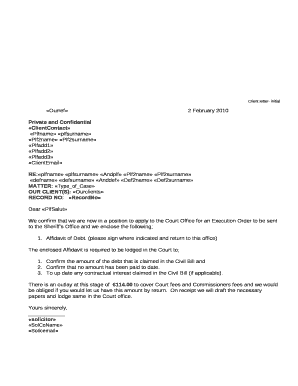 Client letter- initial