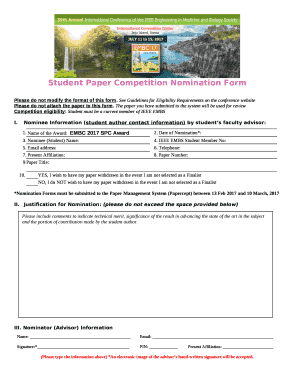 See Guidelines for Eligibility Requirements on the conference website