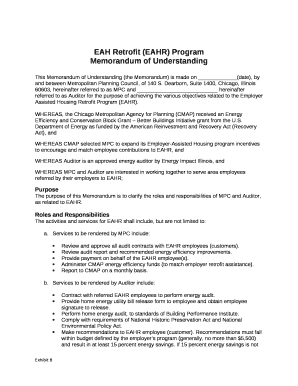 This Memorandum of Understanding (the Memorandum) is made on (date), by and between Metropolitan Planning Council, of 140 S