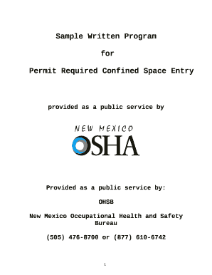 Permit Required Confined Space Entry