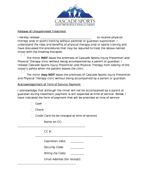 Release of Unsupervised Treatment