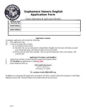 Contact Information & Application Checklist