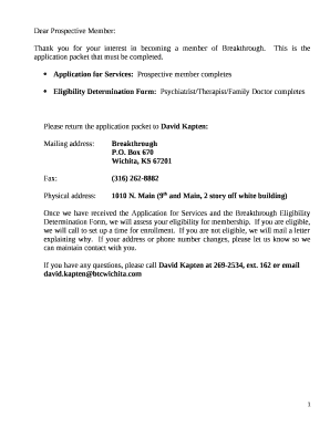 This is the application packet that must be completed