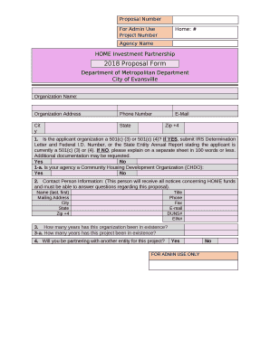 2018 Proposal Form