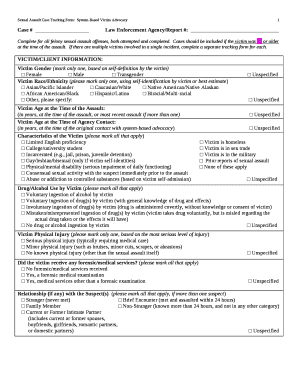 Complete for all felony sexual assault offenses, both attempted and completed