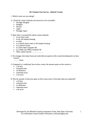 BLI Student Post-Survey---Hybrid Version