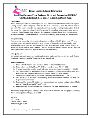 Renas Dresses Referral Information