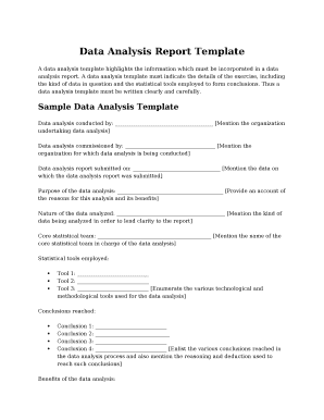 Data Analysis Report Template Doc Template | pdfFiller