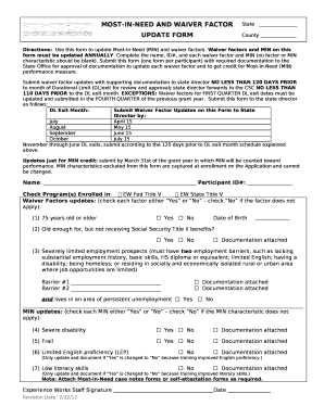 MOST-IN-NEED AND WAIVER FACTOR