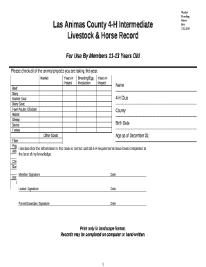 Las Animas County 4-H Intermediate