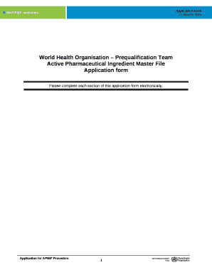 Active Pharmaceutical Ingredient Master File