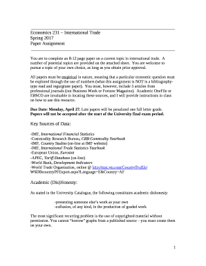 Economics 231 International Trade