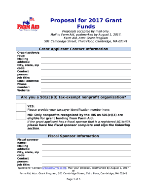 Proposals accepted by mail only