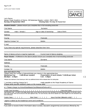 Venue: Royal Academy of Dance, 36 Battersea Square, London, SW11 3RA