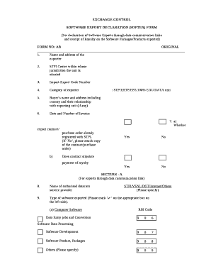 And receipt of Royalty on the Software Packages/Products exported)