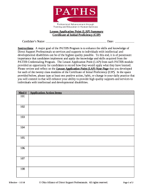 Lesson Application Point (LAP) Summary