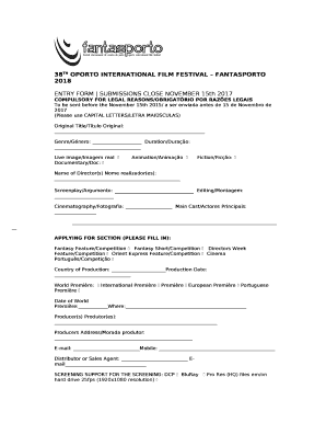 ENTRY FORM SUBMISSIONS CLOSE NOVEMBER 15th 2017