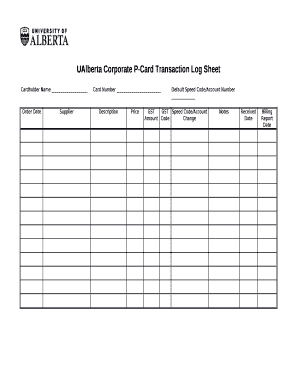 Transaction log template