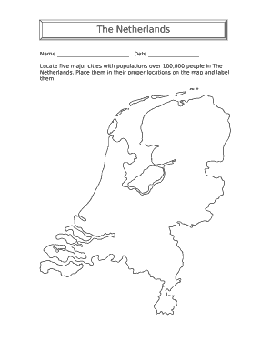 Locate five major cities with populations over 100,000 people in The Netherlands