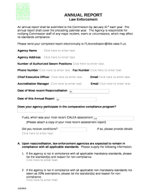 An annual report shall be submitted to the Commission by January 31st each year