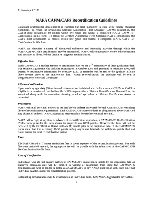 NAFA CAFM/CAFS Recertification Guidelines