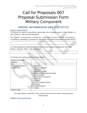 Call for Proposals 007