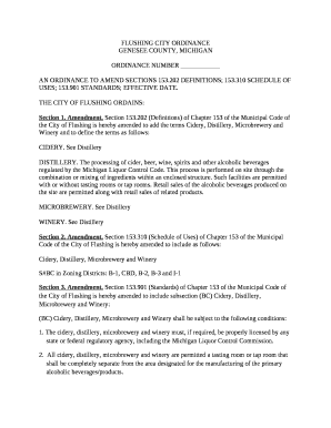 AN ORDINANCE TO AMEND SECTIONS 153