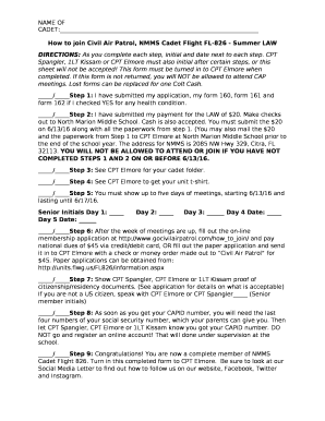 How to join Civil Air Patrol, NMMS Cadet Flight FL-826 - Summer LAW