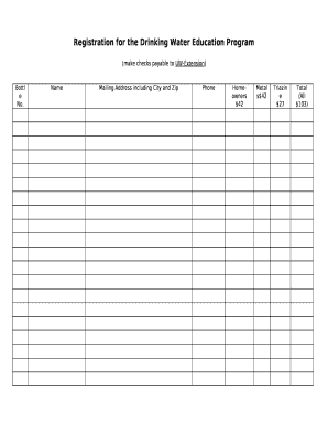 Registration for the Drinking Water Education Program
