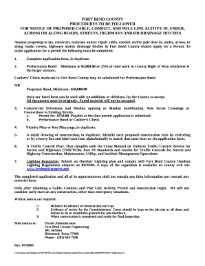FORT BEND COUNTY PROCEDURES TO BE FOLLOWED