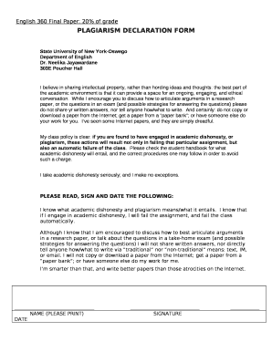 English 360 Final Paper: 20% of grade