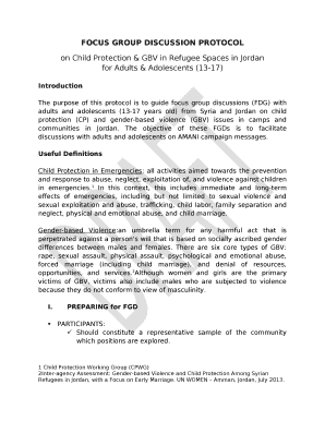 FOCUS GROUP DISCUSSION PROTOCOL Doc Template | pdfFiller