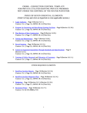 CROSS CONNECTION CONTROL TEMPLATE Doc Template | pdfFiller