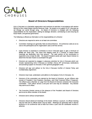 Board of Directors Responsibilities Doc Template pdfFiller